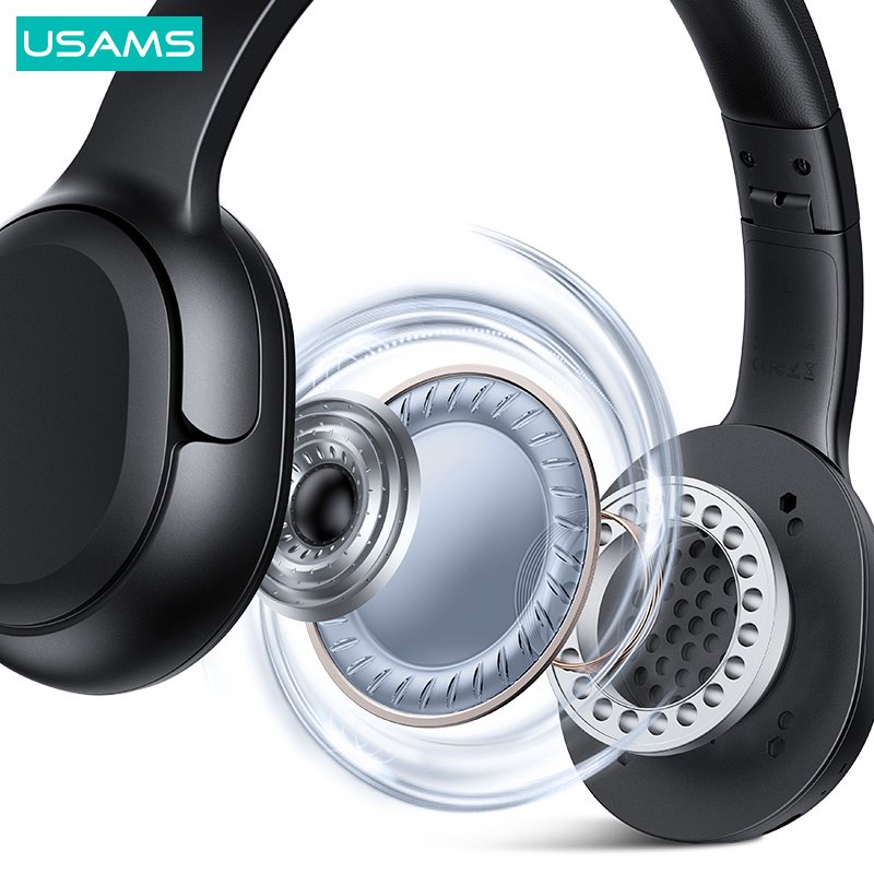 USAMS headphones YG23, ασύρματα & ενσύρματα, Φ40mm, 300mAh, μαύρα - Image 4