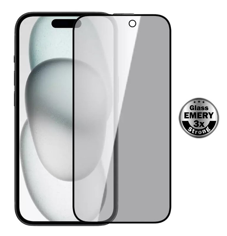 POWERTECH tempered glass Emery Private 5D TGC-0770 για iPhone 15 Pro, full glue