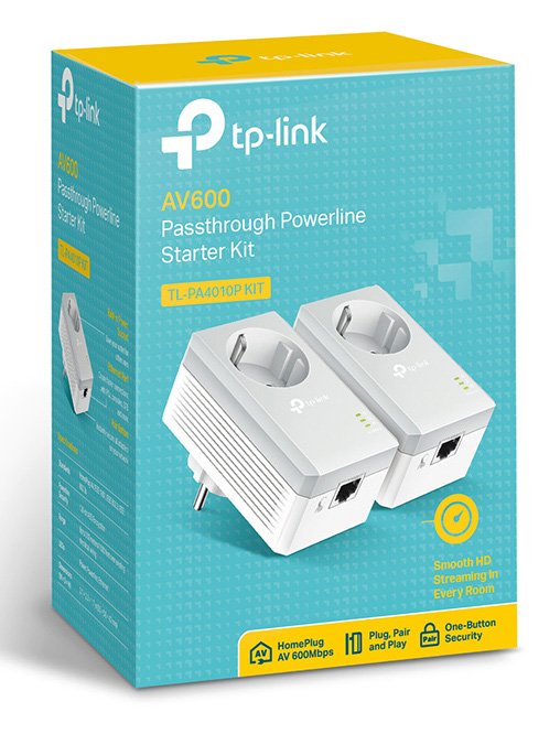 TP-LINK AV600 Passthrough Powerline Starter Kit TL-PA4010P, Ver. 4.0 - Image 2