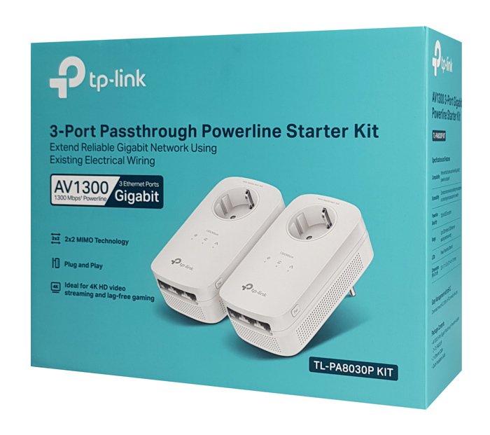 TP-LINK powerline TL-PA8030P kit passthrough, AV1300 3x Gigabit, Ver 3.0 - Image 4