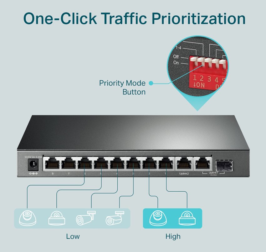 TP-LINK Desktop Switch TL-SG1210MP, 10-Port Gigabit, Ver 2.0 - Image 4