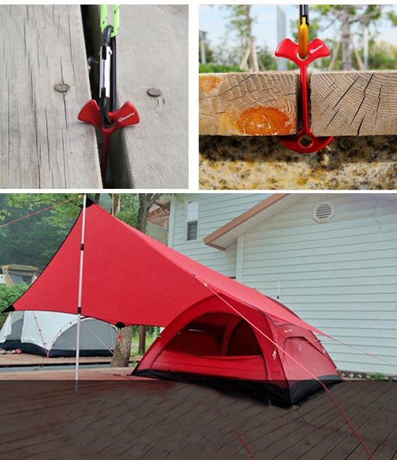 POWERTECH πασαλάκια σκηνής για ξύλινο δάπεδο TOOL-0071, μαύρο, 4τμχ - Image 2