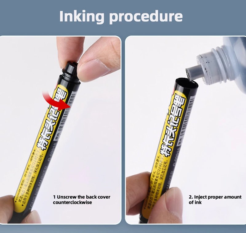 Ανεξίτηλος μαρκαδόρος σημαδέματος TOOL-0100 με μακριά μύτη, 45mm, κόκκινος, 2τμχ - Image 4