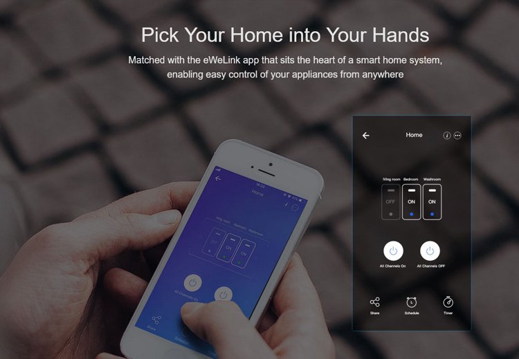 SONOFF smart διακόπτης ΤΧ-T2EU1C, αφής, Wi-Fi, μονός, λευκός - Image 4