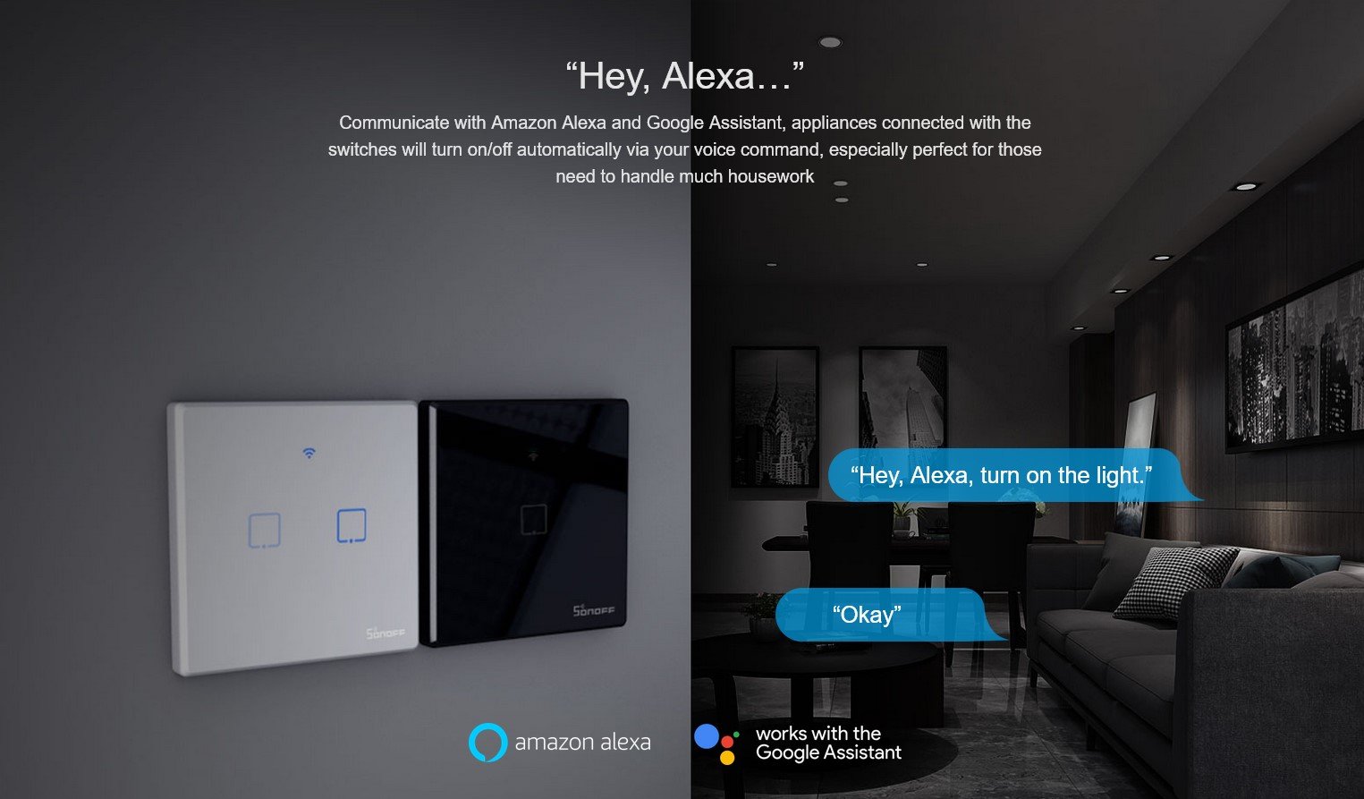 SONOFF smart διακόπτης ΤΧ-T2EU1C, αφής, Wi-Fi, μονός, λευκός - Image 5