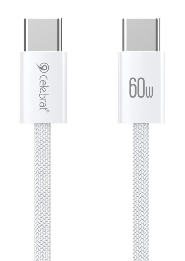 CELEBRAT καλώδιο USB-C U600, 60W, 480Mbps, 1m, λευκό