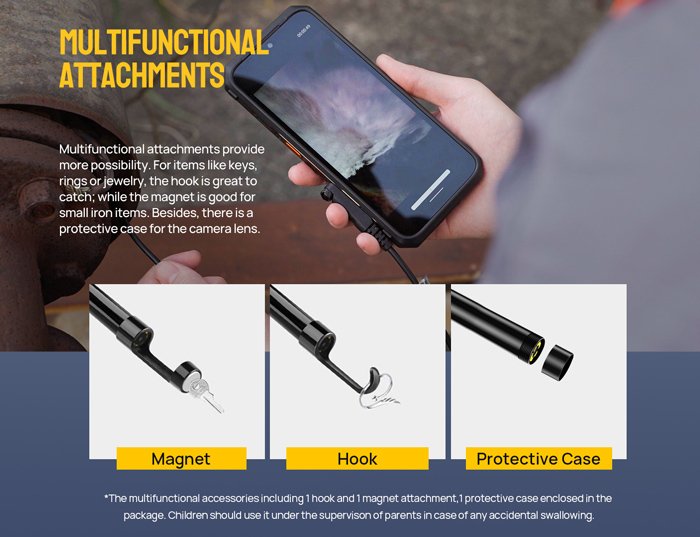 ULEFONE ενδοσκοπική κάμερα E02 για uSmart βύσμα, dual camera, IP67 - Image 8
