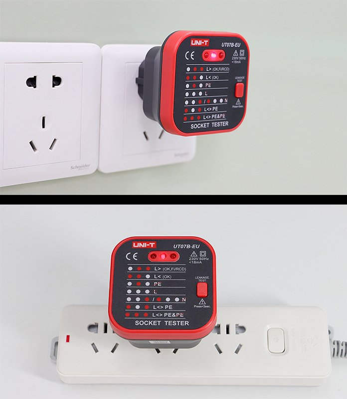 UNI-T tester πρίζας UT07B-EU, 230V, 50Hz - Image 2