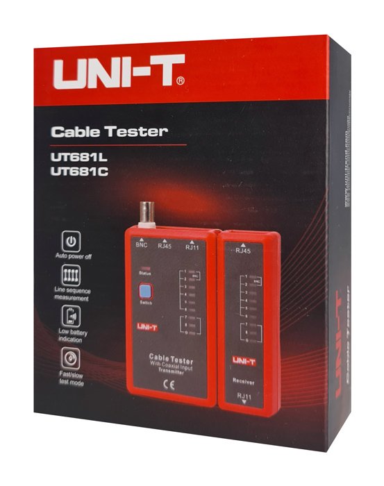 UNI-T tester καλωδίων δικτύου UT681C, RJ45/RJ11/BNC - Image 3