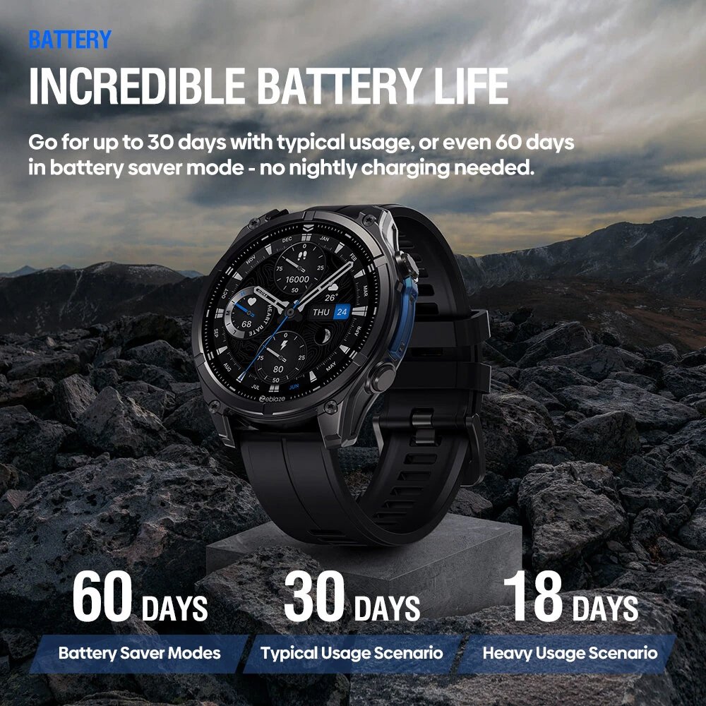 smartwatch ibe 8 me fako, heart rate, 1.43" AMOLED, 5 ATM, MIL-STD-810H, mayro 9699 Mayro 4