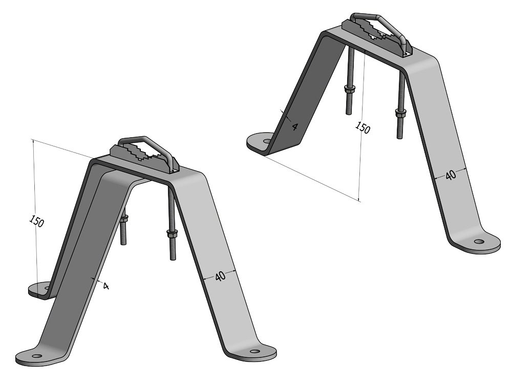 VIKAR Βάση τοίχου 21003 για στήριξη ιστού, ατσάλινη, 15cm, 2τμχ - Image 2