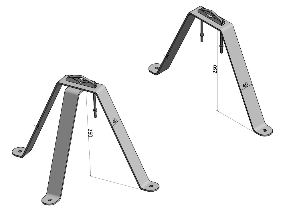 VIKAR Βάση τοίχου 21004 για στήριξη ιστού, ατσάλινη, 25cm, 2τμχ - Image 2