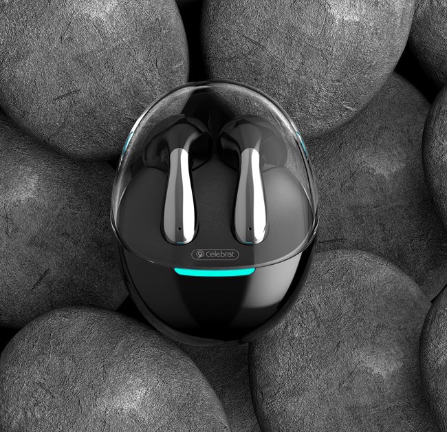 CELEBRAT earphones με θήκη φόρτισης W51, True Wireless, Φ13mm, μαύρα - Image 2