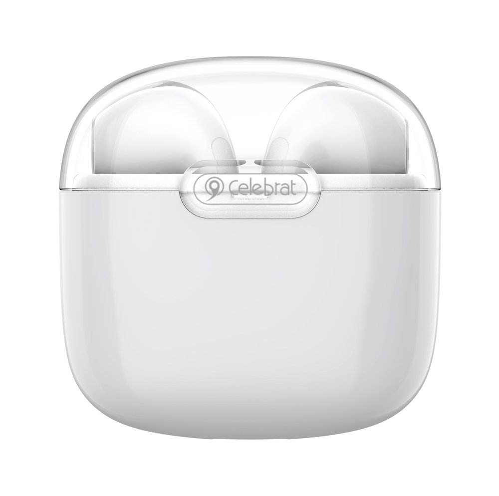 CELEBRAT earphones με θήκη φόρτισης W52, True Wireless, Φ13mm, λευκά - Image 3