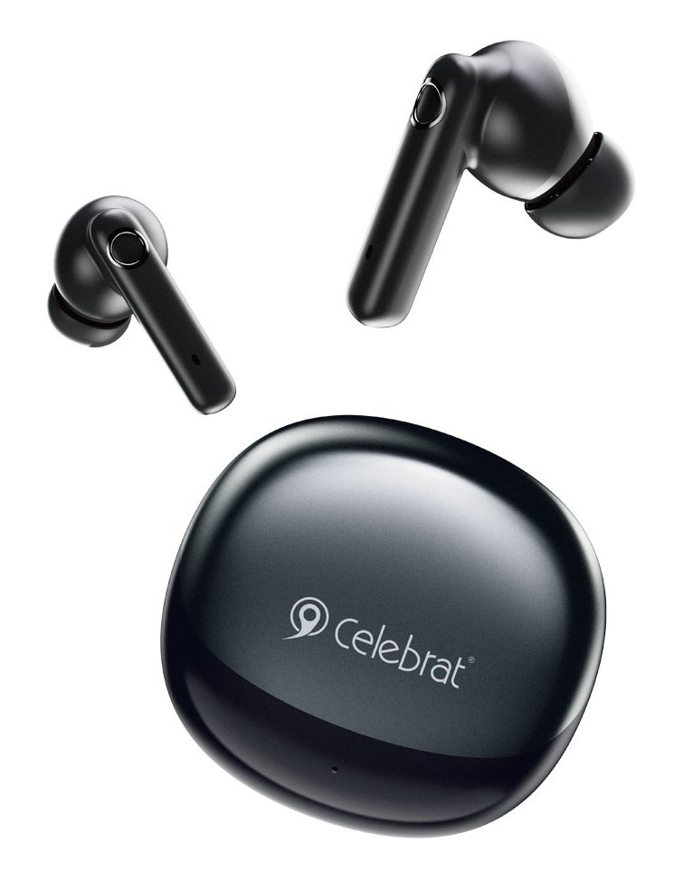 CELEBRAT earphones με θήκη φόρτισης W71, True Wireless, 10mm, 30/200mAh, μαύρα