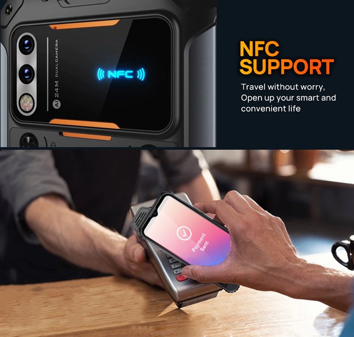 UNIWA smartphone W888, 6.3" HD+, 4/64GB, ηχείο 2W, Atex Zone 2, IP68, μαύρο - Image 3