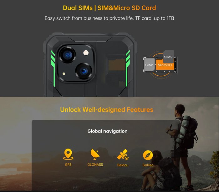 OUKITEL smartphone WP32, 6", 4/128GB, 6300mAh, IP68/IP69K, πορτοκαλί - Image 5