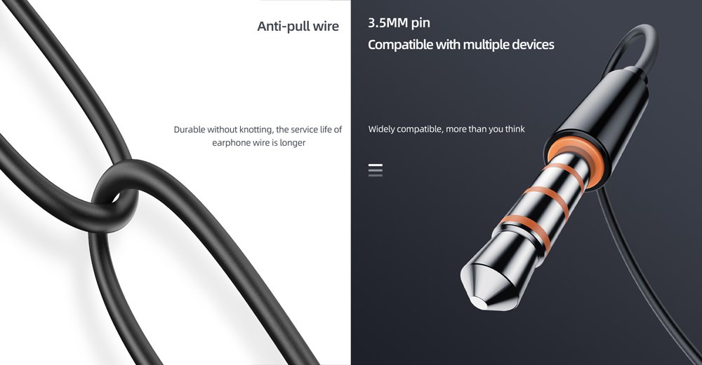 YISON earphones με μικρόφωνο X2, 3.5mm σύνδεση, Φ10mm, 1.36m, λευκά - Image 2