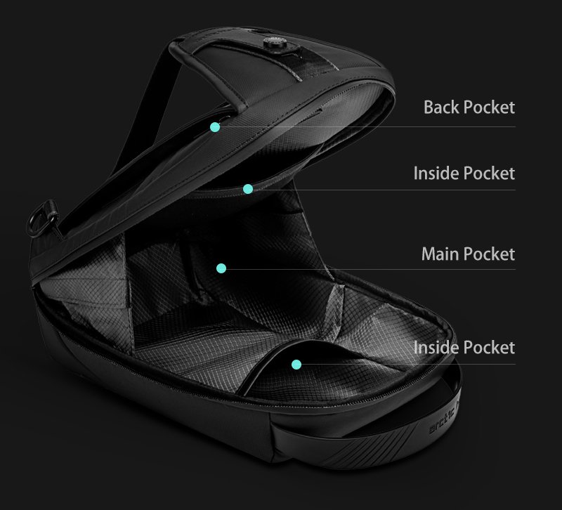 ARCTIC HUNTER τσάντα Crossbody XB00121, 5.5L, μαύρη - Image 3