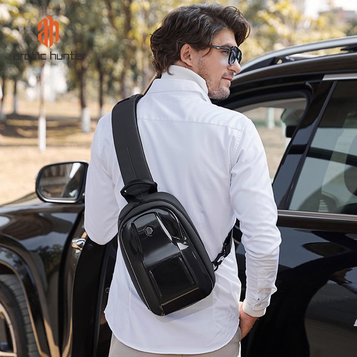 ARCTIC HUNTER τσάντα Crossbody XB00551 με θήκη tablet, 3.5L, μαύρη - Image 3