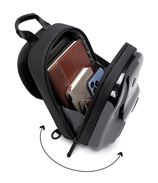 ARCTIC HUNTER τσάντα Crossbody XB00551 με θήκη tablet, 3.5L, μαύρη - Image 2