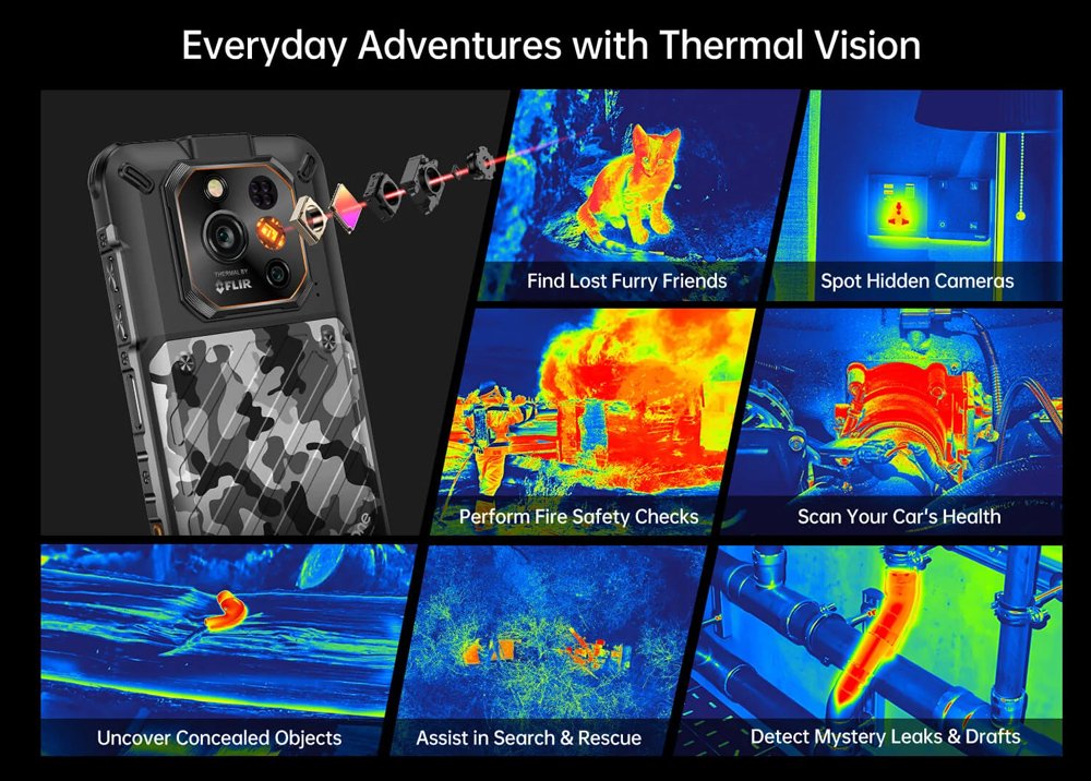 RUGONE smartphone Xever 7 Pro με θερμική εικόνα, 6.67", 12/512GB, 5G, 5550mAh, IP68/IP69K/MIL-STD-810H, μαύρο - Image 5