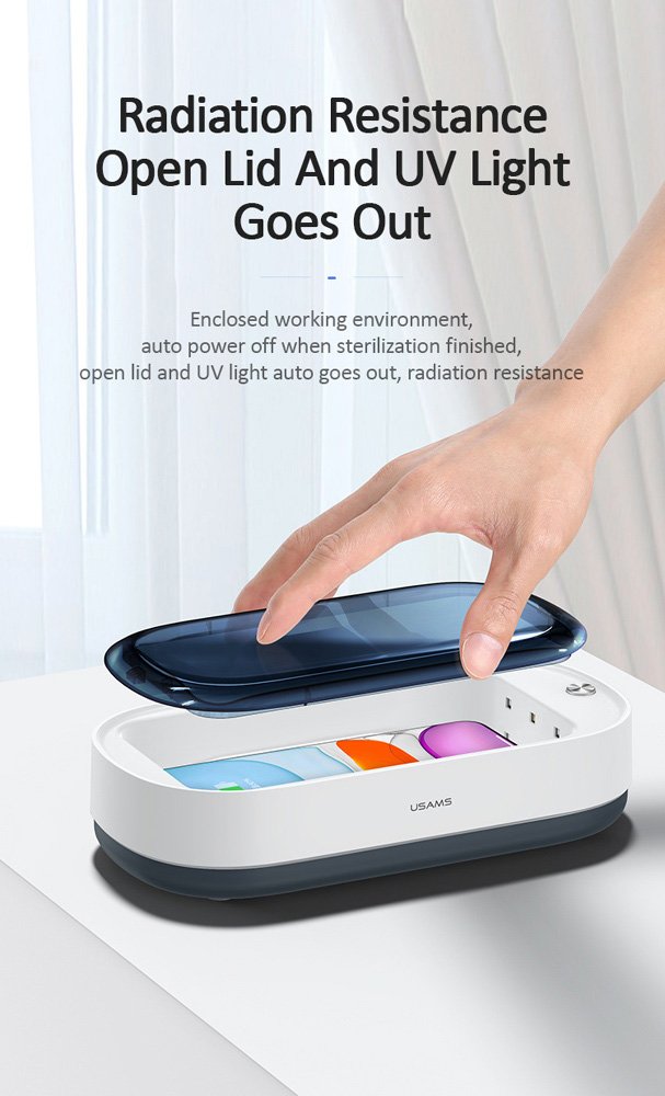 USAMS UV αποστειρωτής κινητών, US-ZB150, λευκός - Image 3