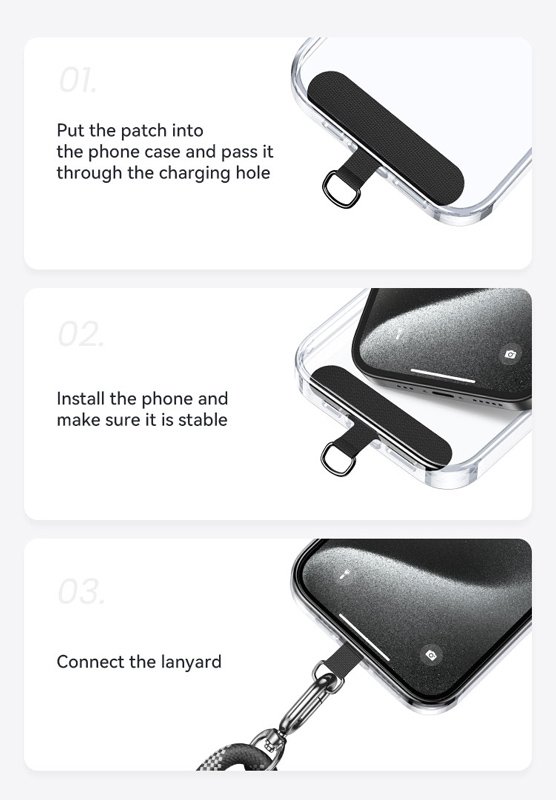 USAMS κορδόνι καρπού για κινητά ZB317, 34cm, universal, μωβ - Image 4