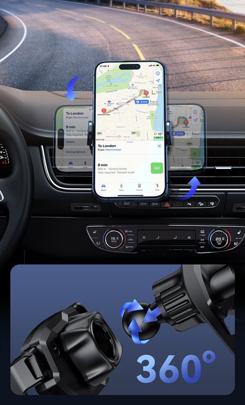 USAMS βάση smartphone αυτοκινήτου US-ZJ077 για αεραγωγούς, μαύρη - Image 6