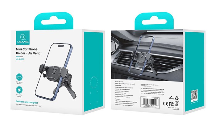 USAMS βάση smartphone αυτοκινήτου US-ZJ077 για αεραγωγούς, μαύρη - Image 9