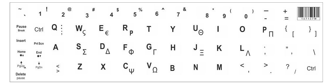 Αυτοκόλλητο universal για πληκτρολόγιο notebook, White (0.11mm) 522