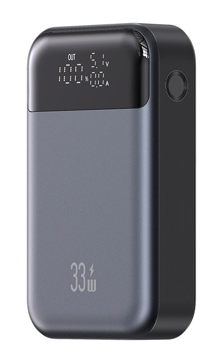 USAMS power bank CD22 με οθόνη, 2x θύρες εξόδου, 0000mAh, PPS 33W, γκρι