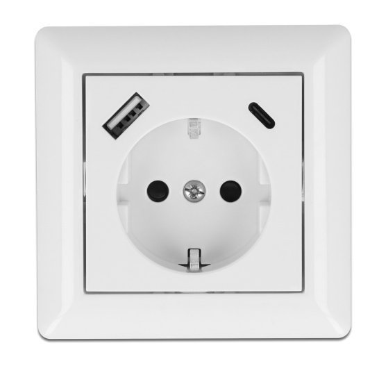 priza toichoy me thyres fortisis USB & USB Type-C 3.4A, leyki 3431 Όchi