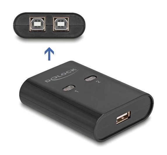DELOCK USB Type B switch , 2 σε 1, μαύρο 7753
