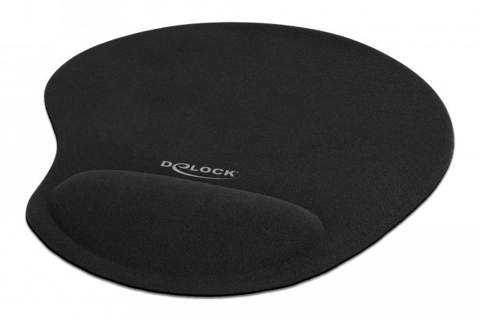 DELOCK mousepad  με gel στήριγμα καρπού, 230 x 202mm, μαύρο 3623