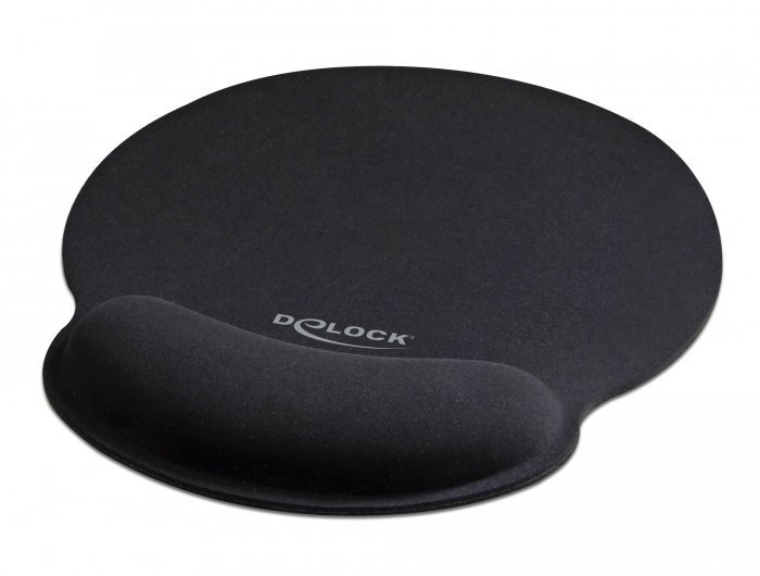 DELOCK Mousepad  με στήριγμα καρπού, 252 x 227mm, μαύρο 1832