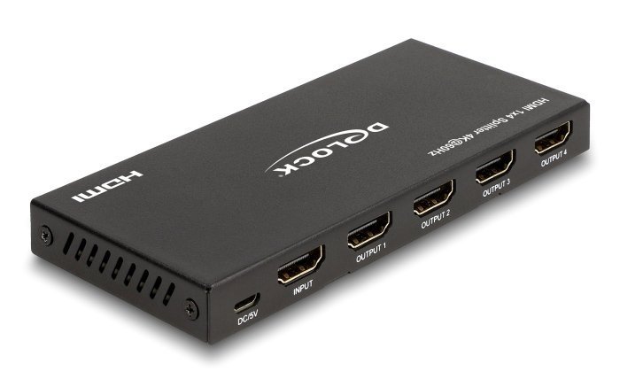 DELOCK HDMI splitter με downscaler πλήκτρο, 4 σε 1, 4K/60Hz, μαύρο 7468