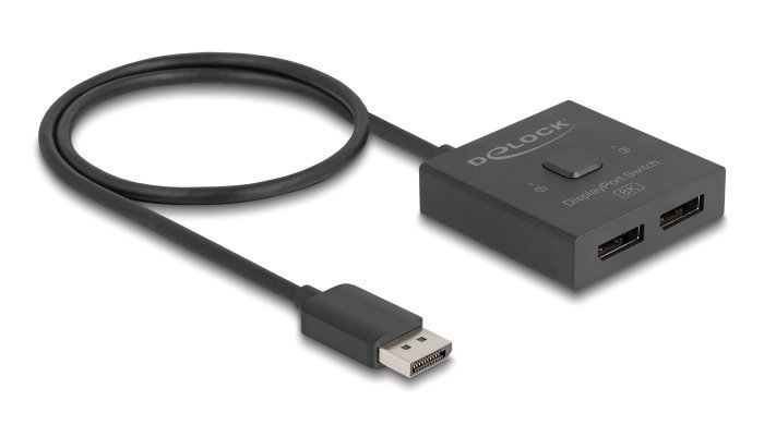 DELOCK DisplayPort switch , 2 σε 1, bidirectional, 8K/30Hz, μαύρο 6857