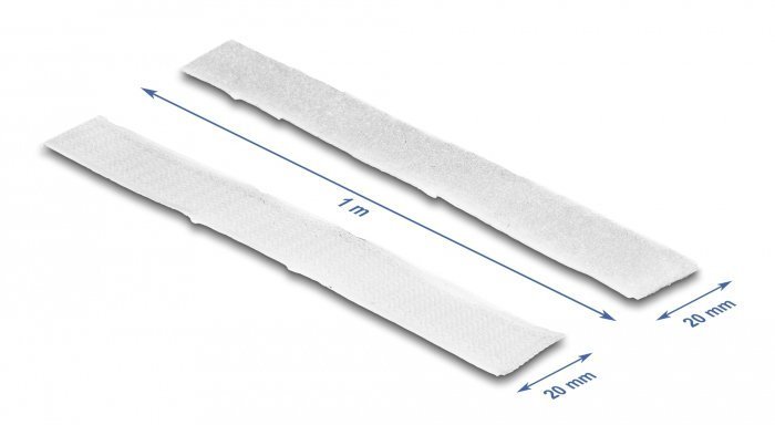 DELOCK αυτοκόλλητη ταινία τύπου Velcro , 1mx20mm, λευκή 4745 - Image 3
