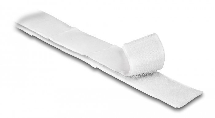 DELOCK αυτοκόλλητη ταινία τύπου Velcro , 1mx20mm, λευκή 4745 - Image 2