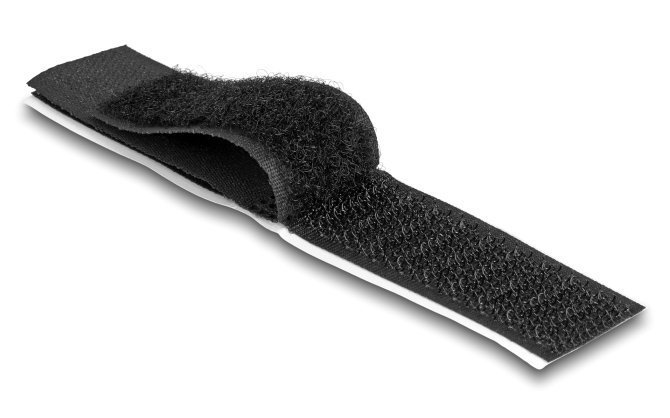 DELOCK αυτοκόλλητα δεματικά καλωδίων , τύπου Velcro, μαύρο, 10τμχ 4144 - Image 3