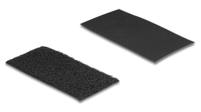 DELOCK αυτοκόλλητα τύπου Velcro , 5x10cm, μαύρο, 10 ζεύγη 4143