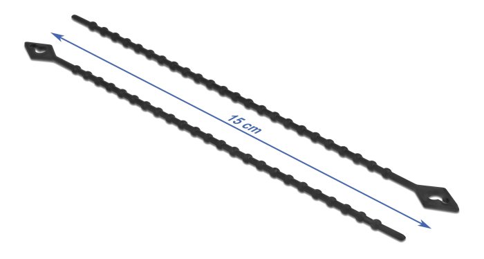 DELOCK reusable δεματικά καλωδίων , 150x2.4mm, μαύρα, 100τμχ 6314