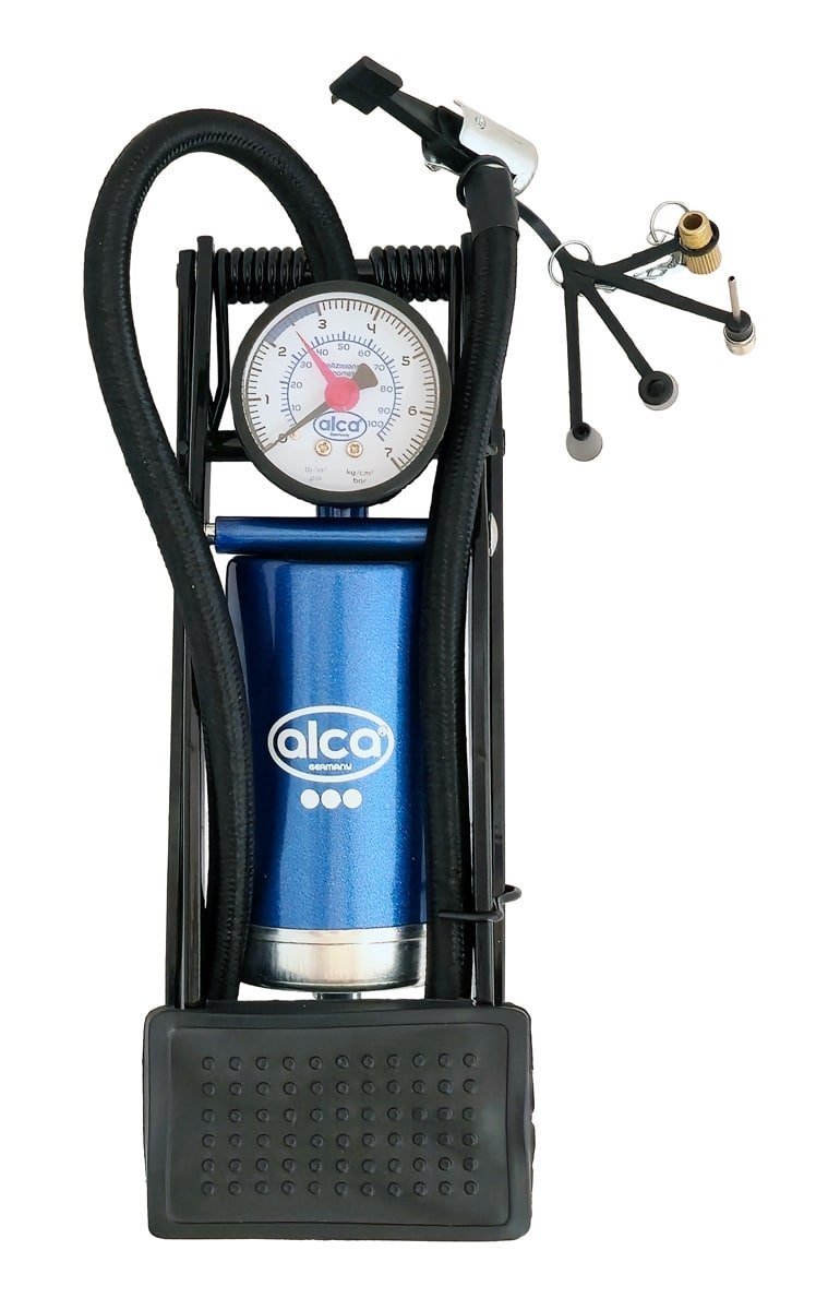 ALCA τρόμπα ποδιού  με μανόμετρο, 100PSI, μπλε 9274