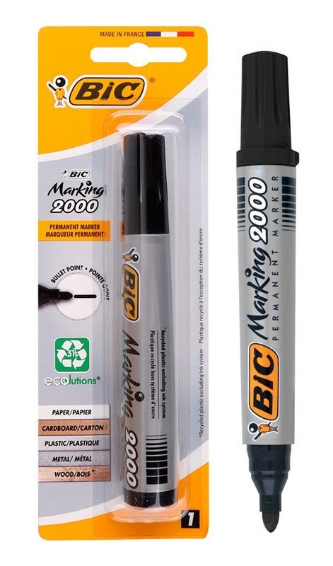 BIC ανεξίτηλος μαρκαδόρος 000, bullet point, μαύρος 1649