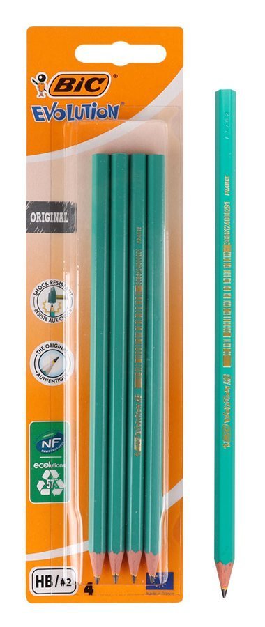 BIC μολύβι γραφίτη  Evolution, εξάγωνο, HB, πράσινο, 4τμχ 1650