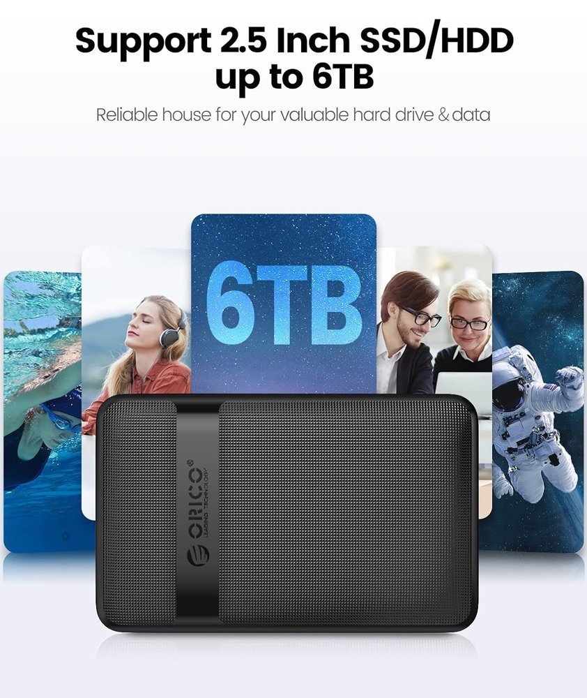 ORICO θήκη για 2.5" SATA HDD/SSD , 6Gbps, μαύρη 8443 - Image 4