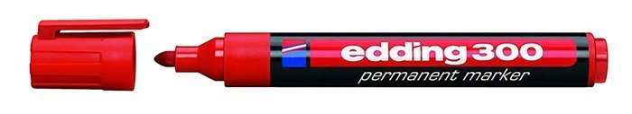 EDDING ανεξίτηλος μαρκαδόρος 300, 1.5-3mm, επαναγεμιζόμενος, κόκκινος 1645