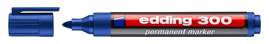 EDDING ανεξίτηλος μαρκαδόρος 300, 1.5-3mm, επαναγεμιζόμενος, μπλε 2418