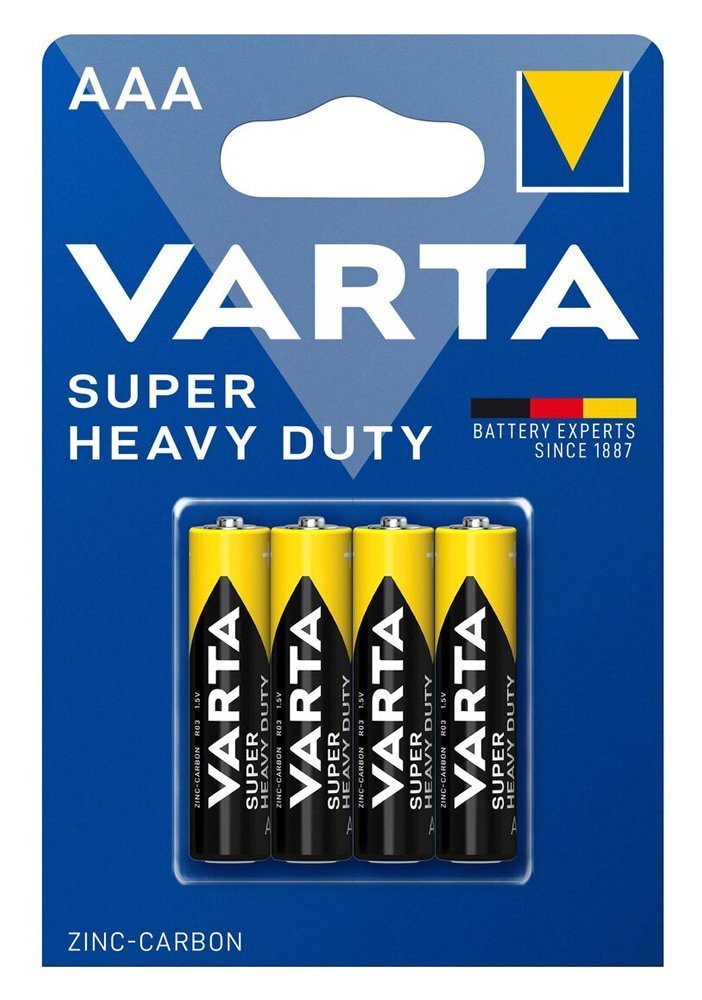 VARTA μπαταρίες Zinc Carbon Super Heavy Duty, AAA/R03, 1.5V, 4τμχ 6961